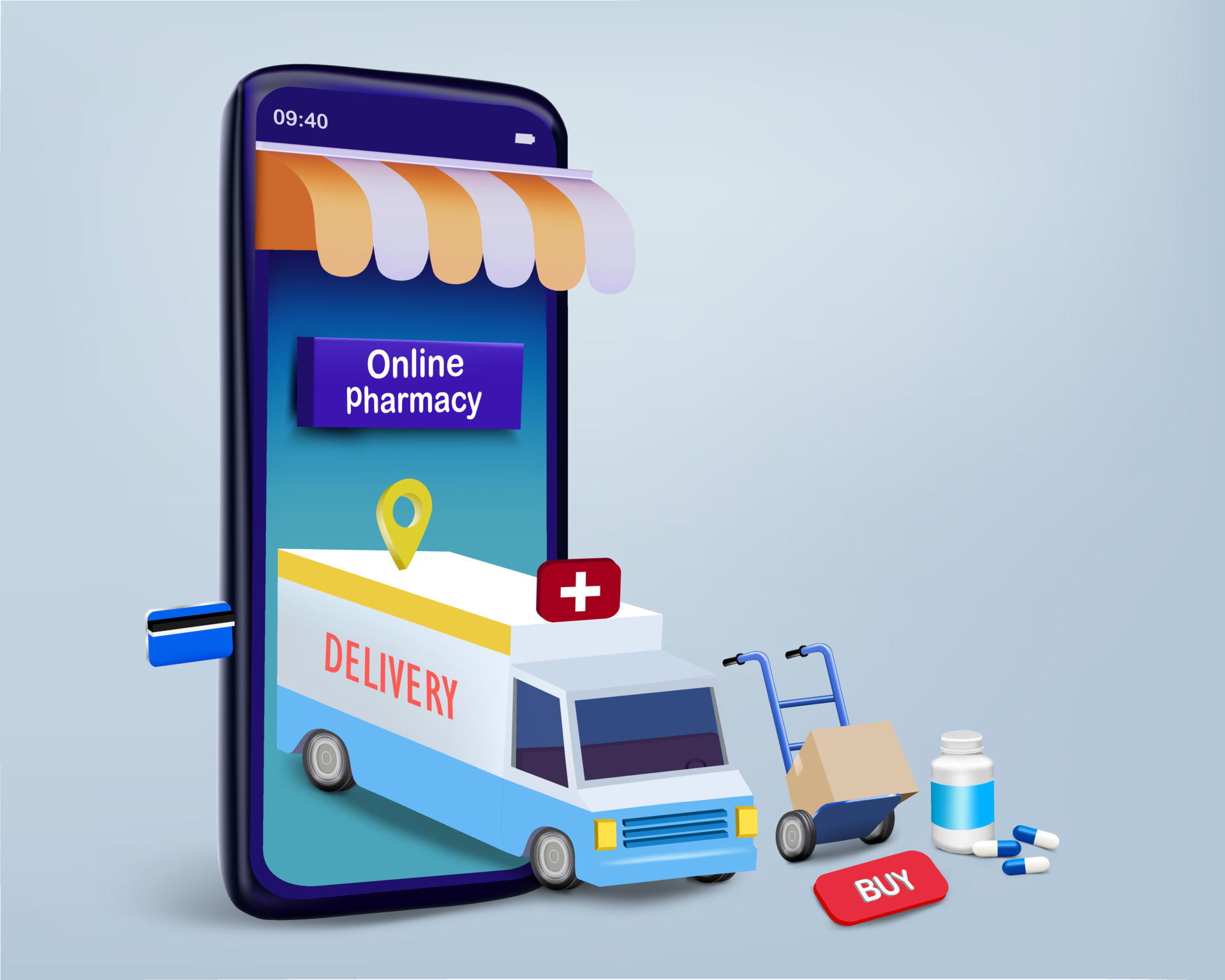 Online-medical-delivery-service-icon