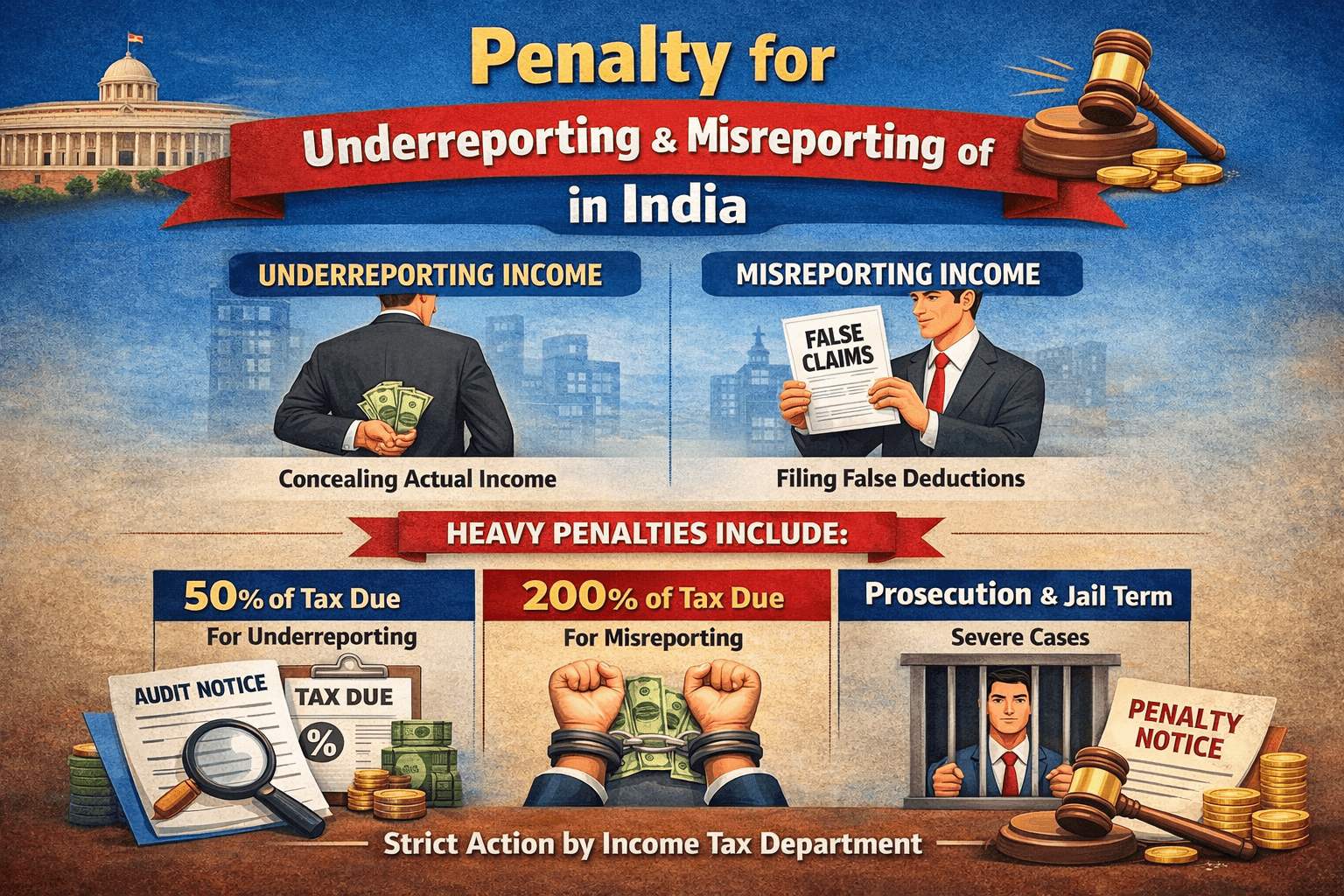 Read more about the article Penalty for Underreporting & Misreporting of Income in India 2026 Guide