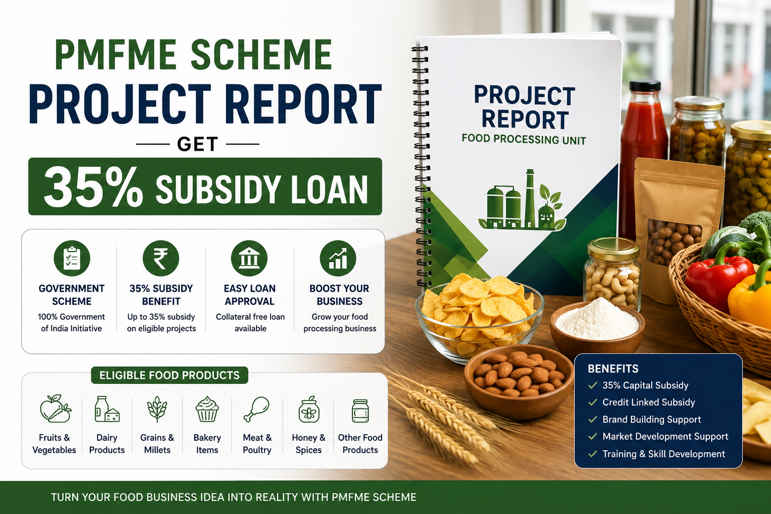 Read more about the article PMFME Scheme Project Report — 35% Subsidy Loan Complete Guide 2026