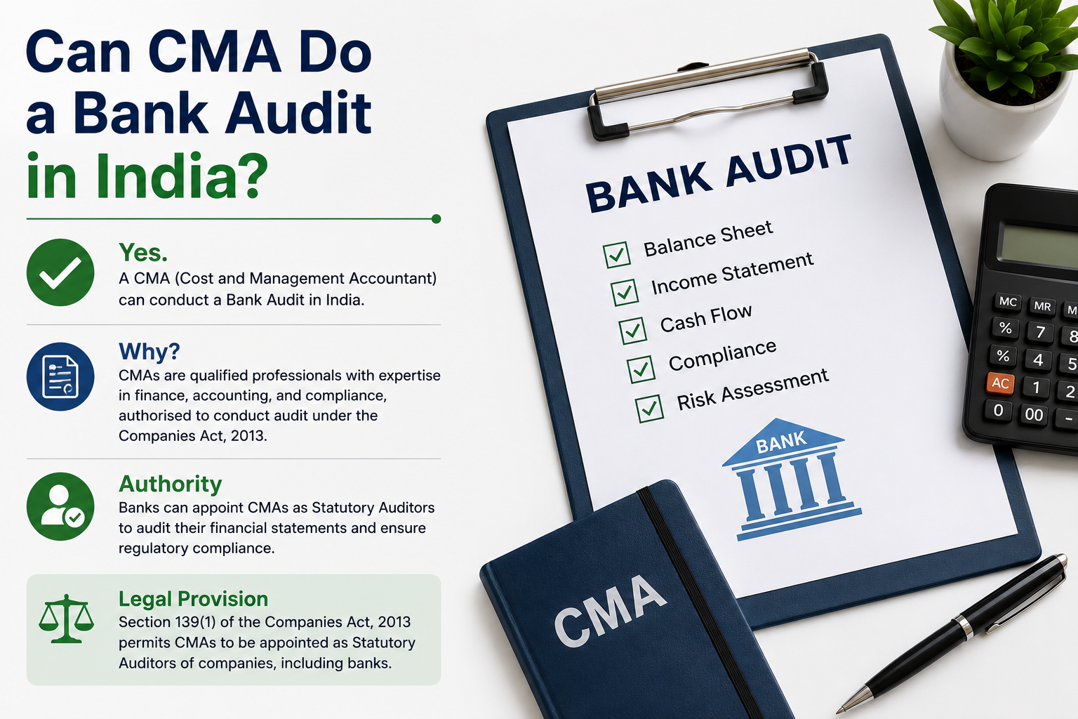 Can CMA do bank audits in India? 1 Can CMA do bank audits in India? Income tax bill.