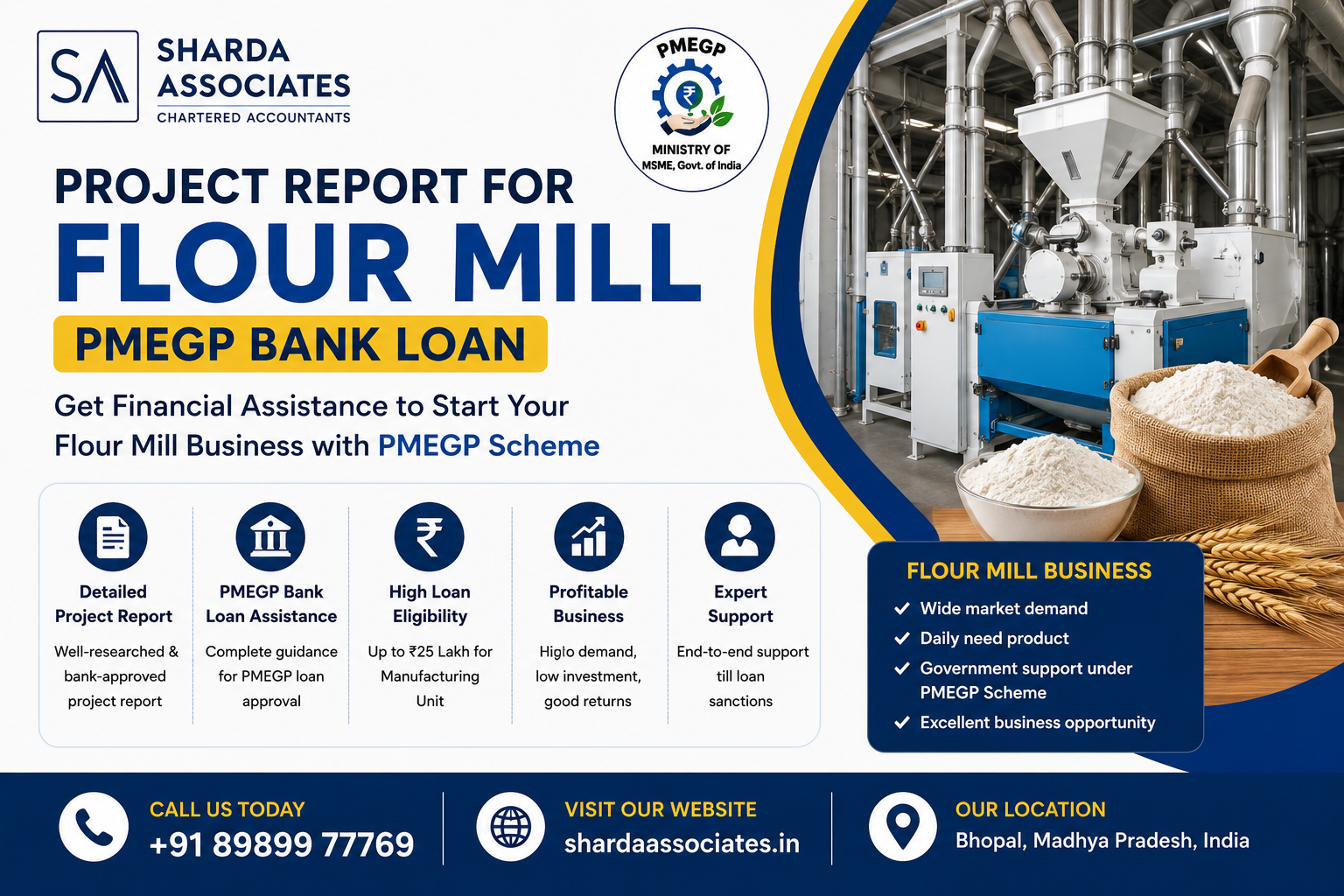 Read more about the article Project Report for Flour Mill PMEGP Bank Loan — Complete Guide 2026