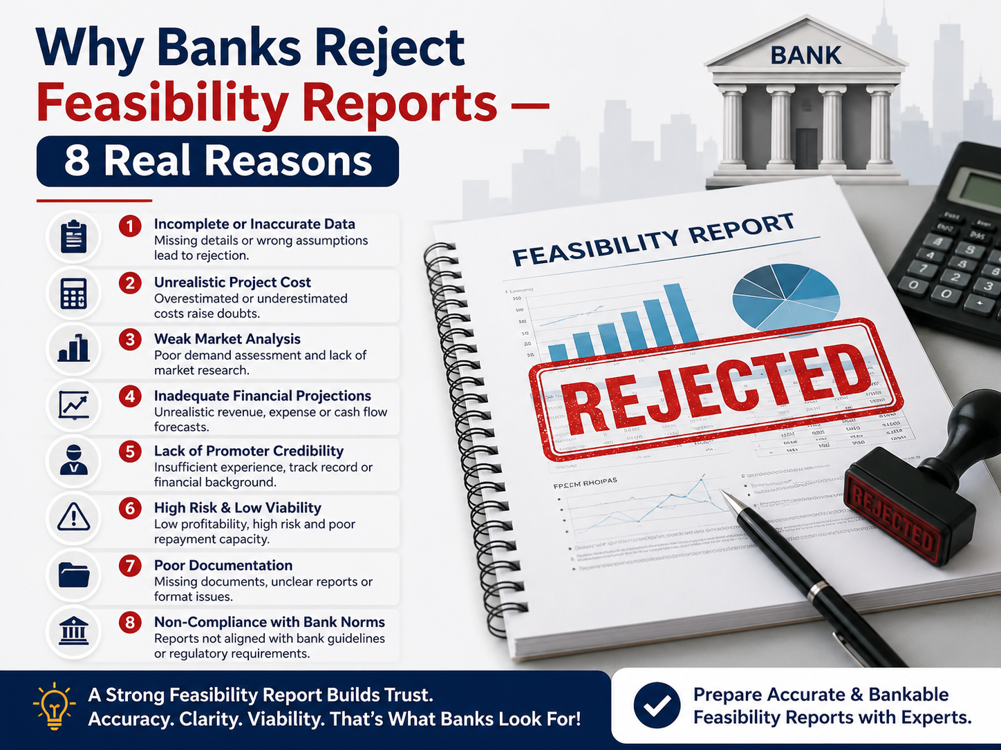 Why Banks Reject Feasibility Reports — 8 Real Reasons and How to Fix Them 1 Why Banks Reject Feasibility Reports