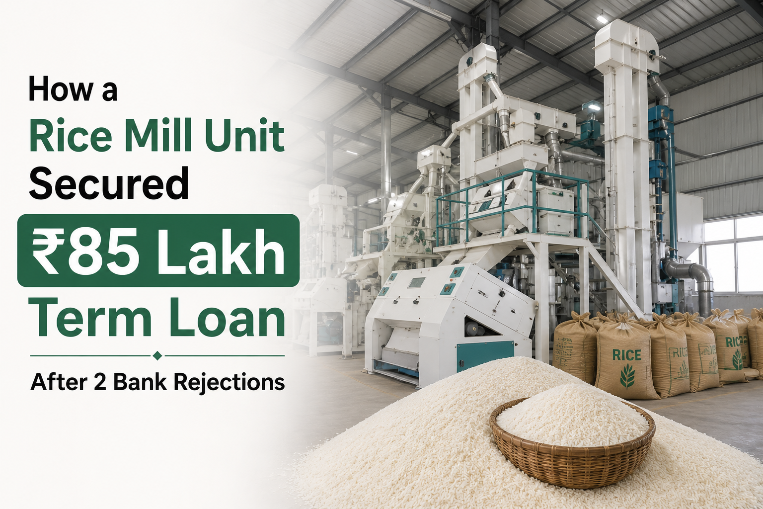 Read more about the article  How a Rice Mill Unit Secured ₹85 Lakh Term Loan After 2 Bank Rejections