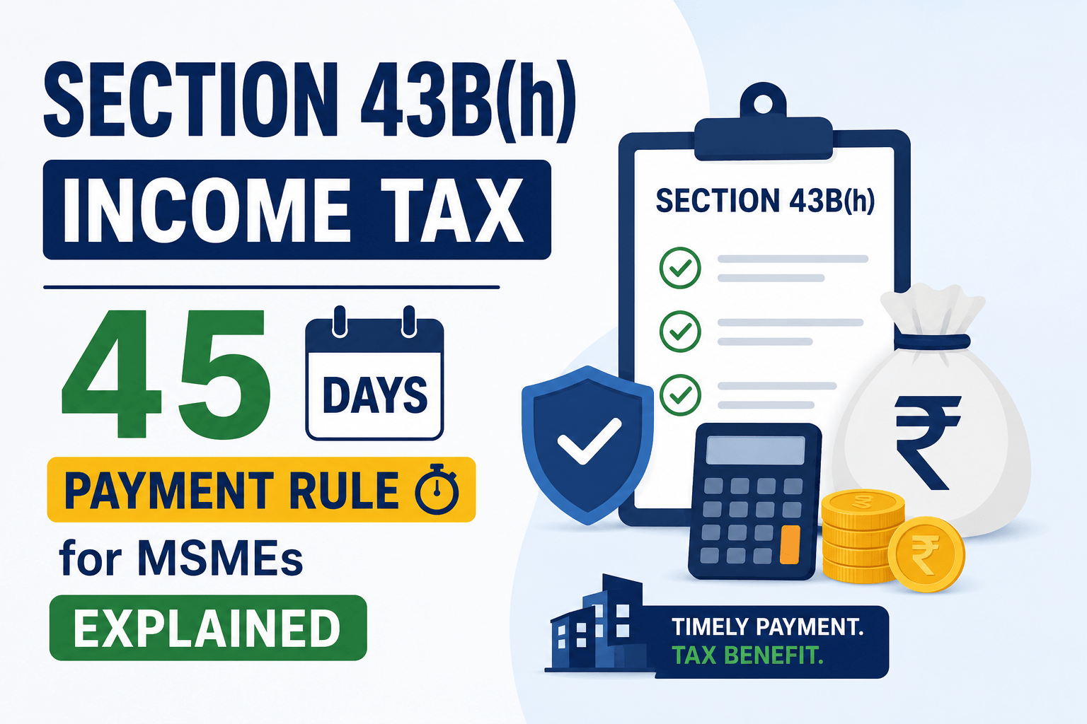 Read more about the article Section 43B(h) Income Tax — 45 Day Payment Rule for MSMEs Explained