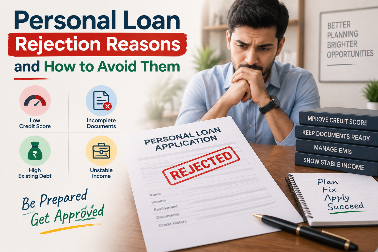 Personal Loan Rejection Reasons and How to Avoid Them