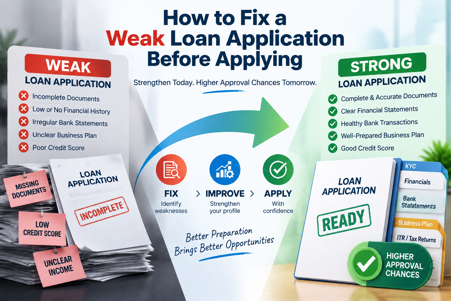 How to Fix a Weak Loan Application Before Applying