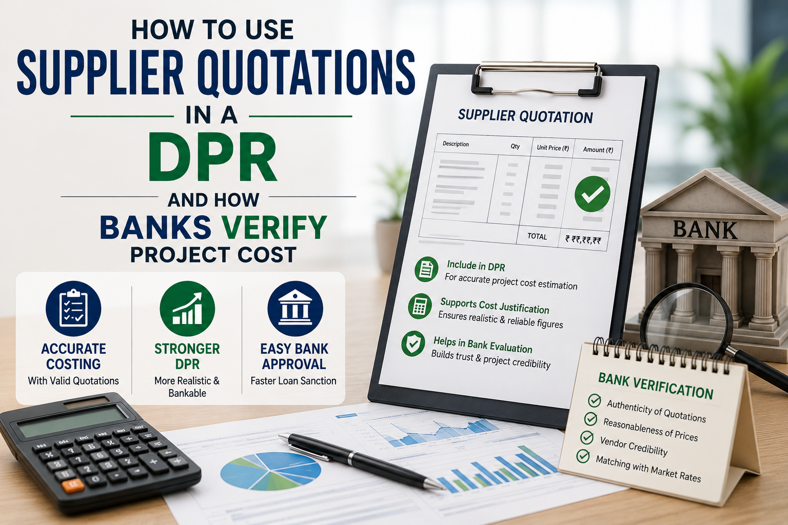 How to Use Supplier Quotations in a DPR and How Banks Verify Project Cost