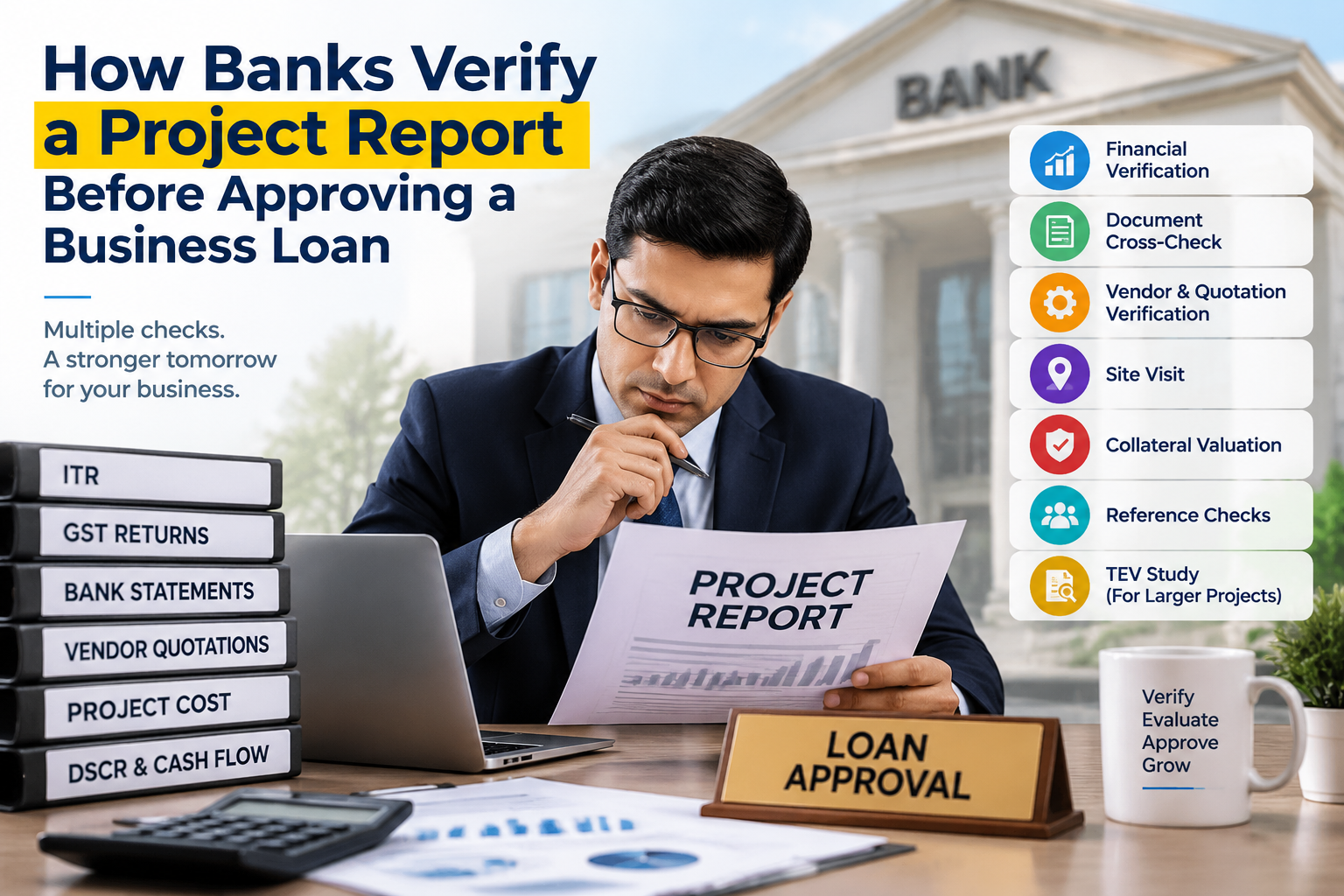 Read more about the article How Banks Verify a Project Report Before Approving a Business Loan