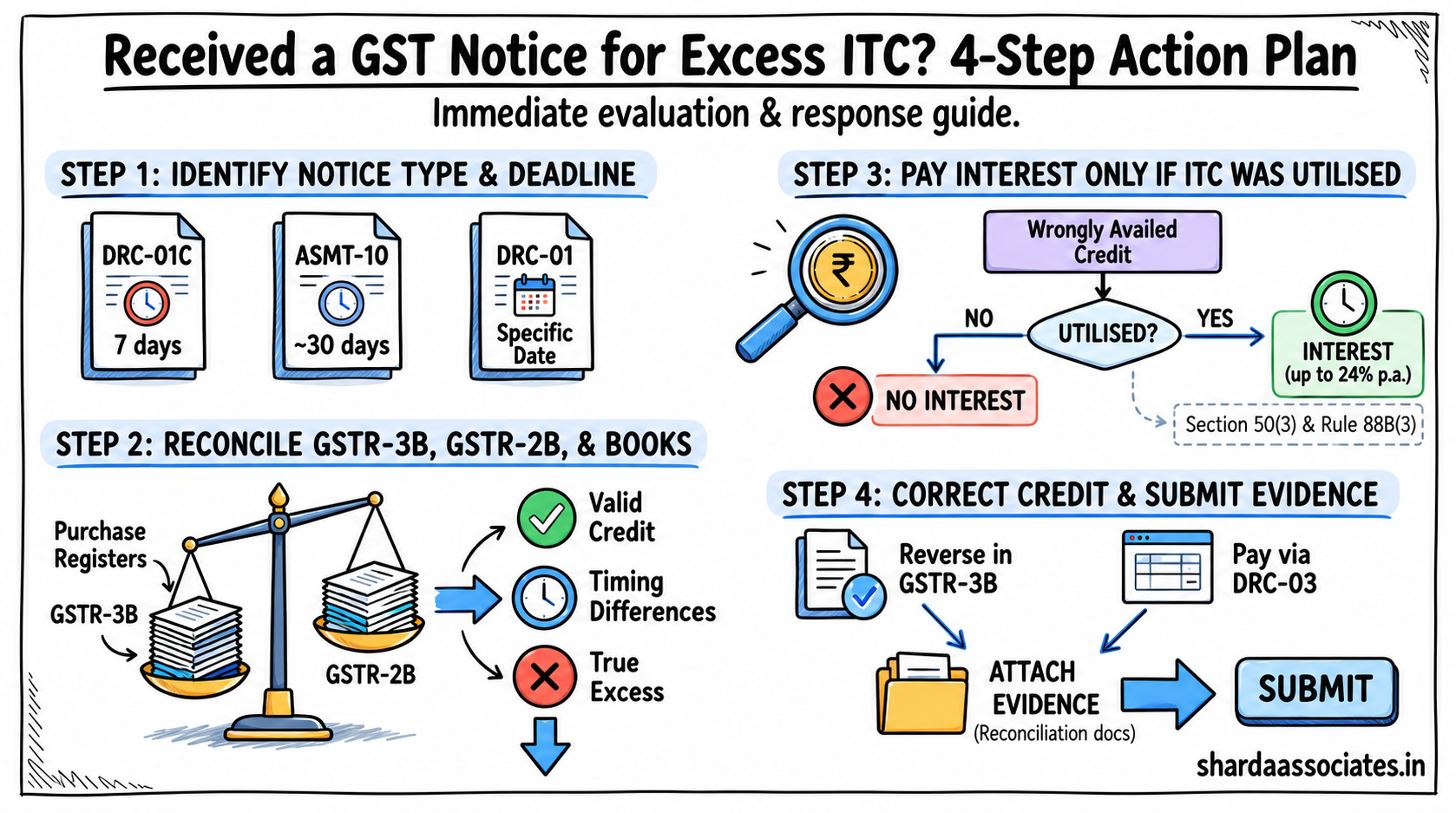 GST Notice for Excess ITC Claim How to Reply and Correct It