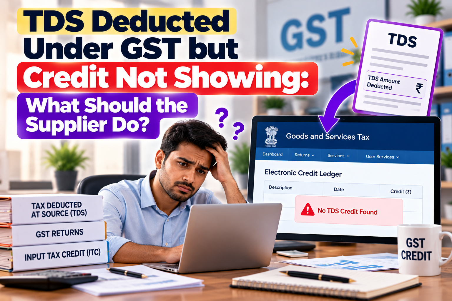 TDS Deducted Under GST but Credit Not Showing: What Should the Supplier Do?