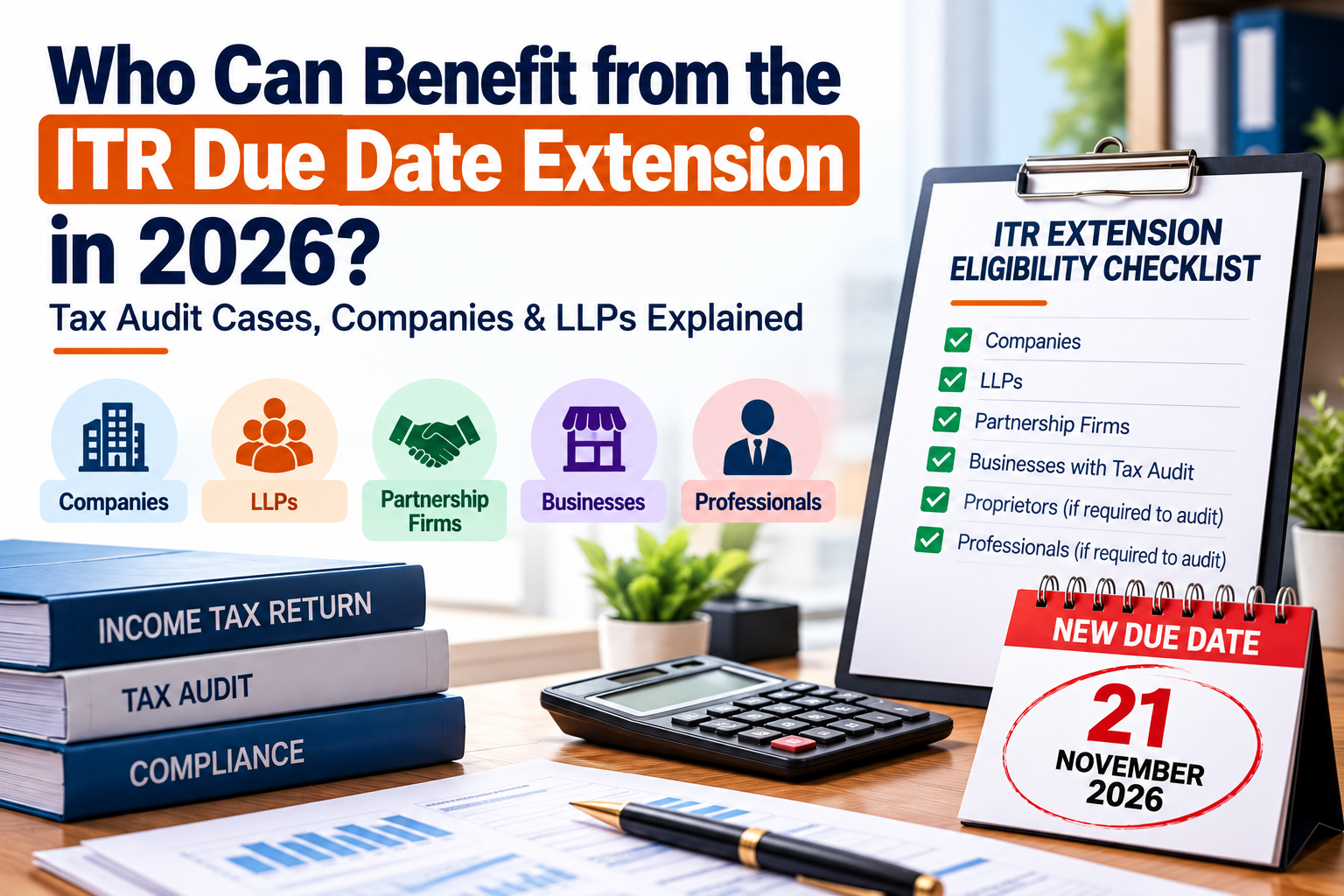 Who Can Benefit from the ITR Due Date Extension in 2026? Tax Audit Cases, Companies & LLPs Explained