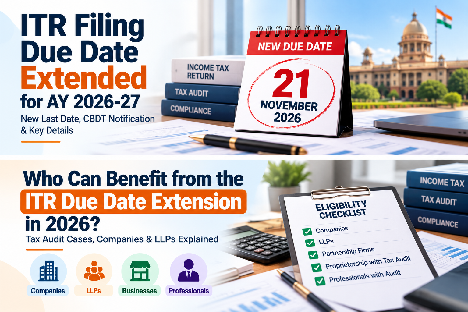 ITR Filing Due Date Extended for AY 2026-27: New Last Date, CBDT Notification & Eligibility