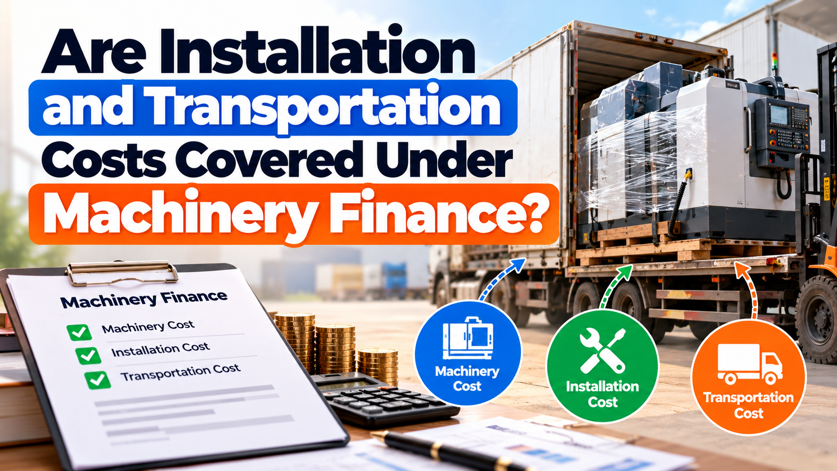 Are Installation and Transportation Costs Covered Under Machinery Finance?