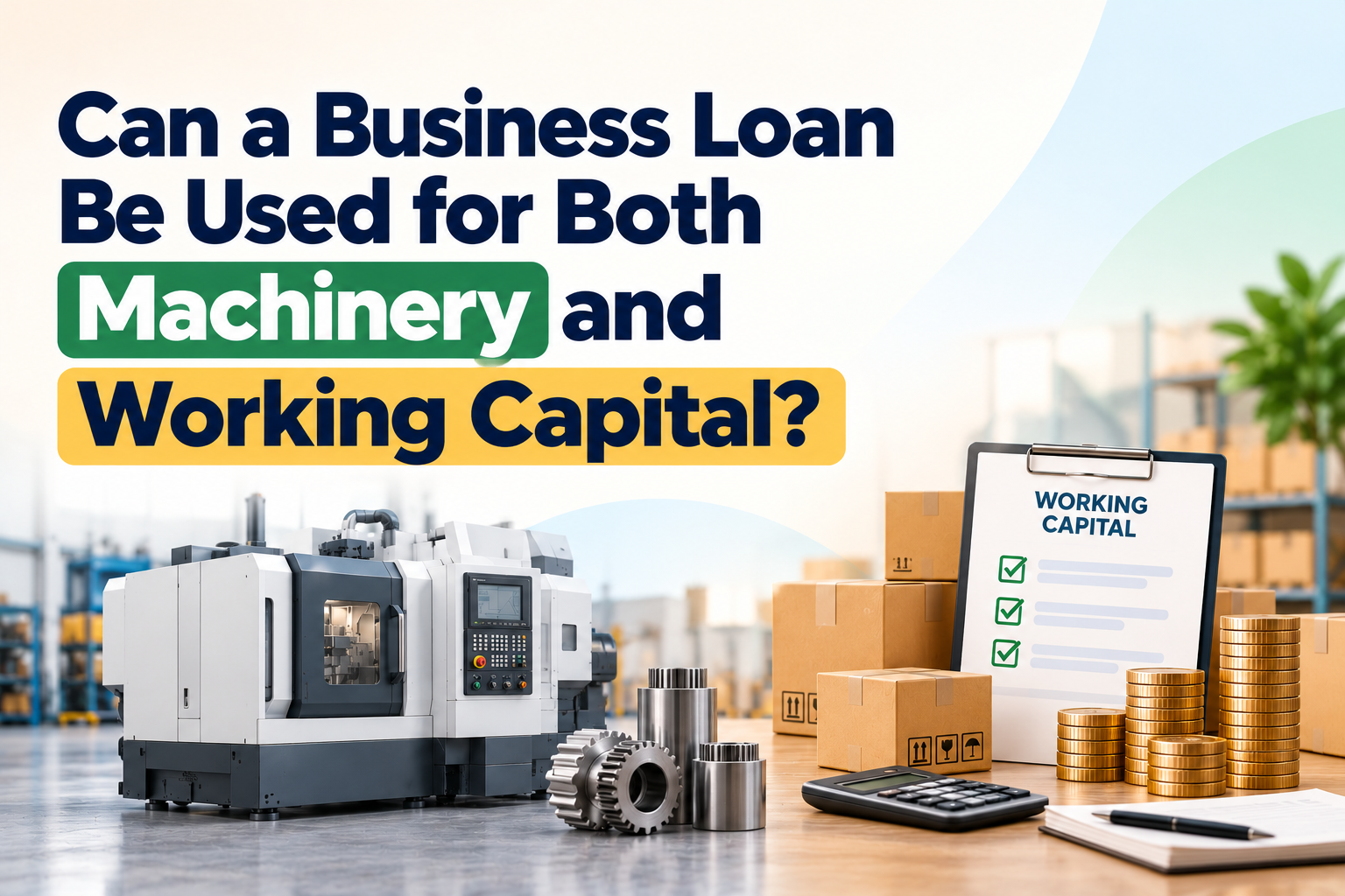 Can a Business Loan Be Used for Both Machinery and Working Capital?