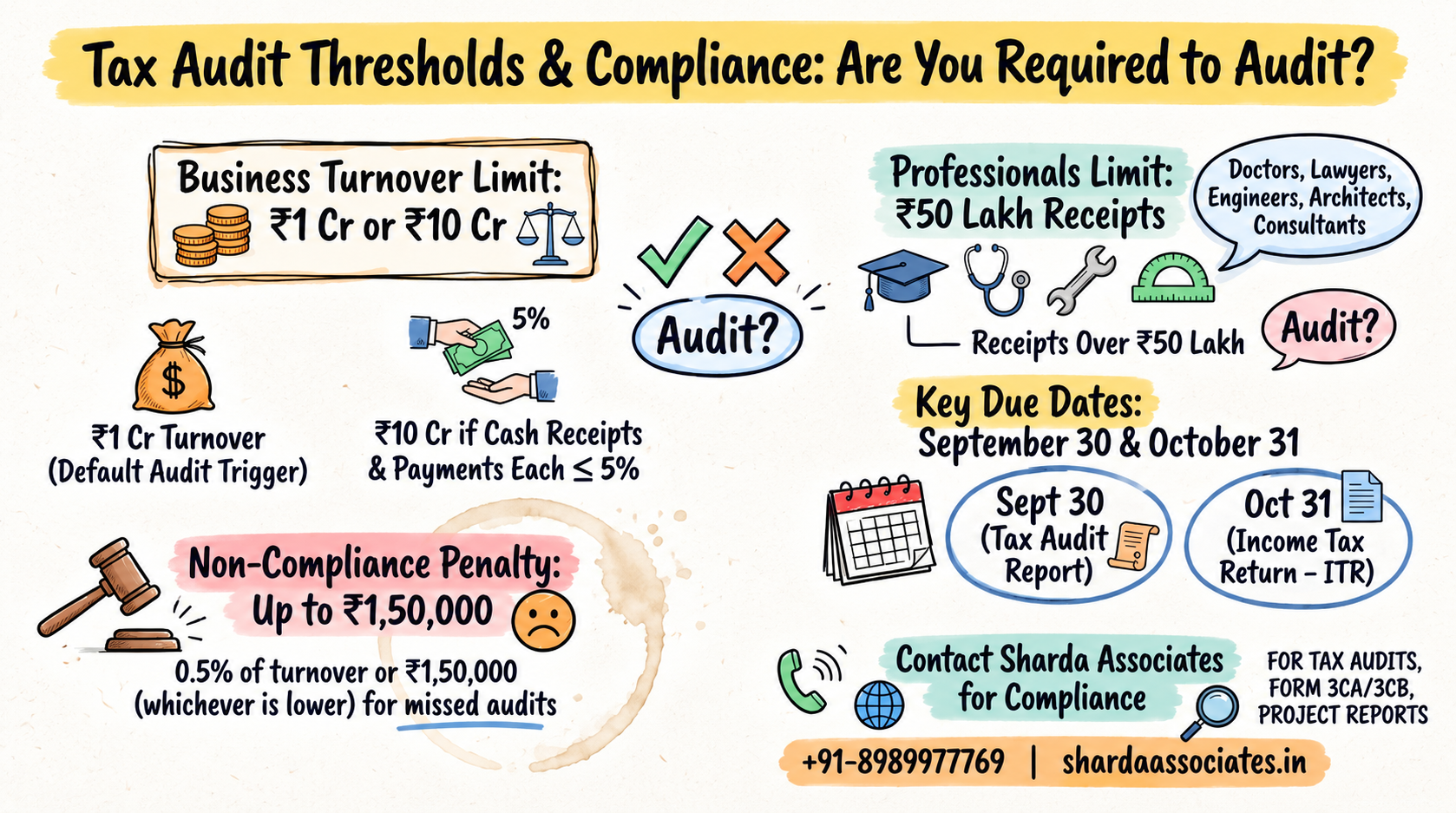 Tax Audit Applicability for Business Turnover Limit and Conditions
