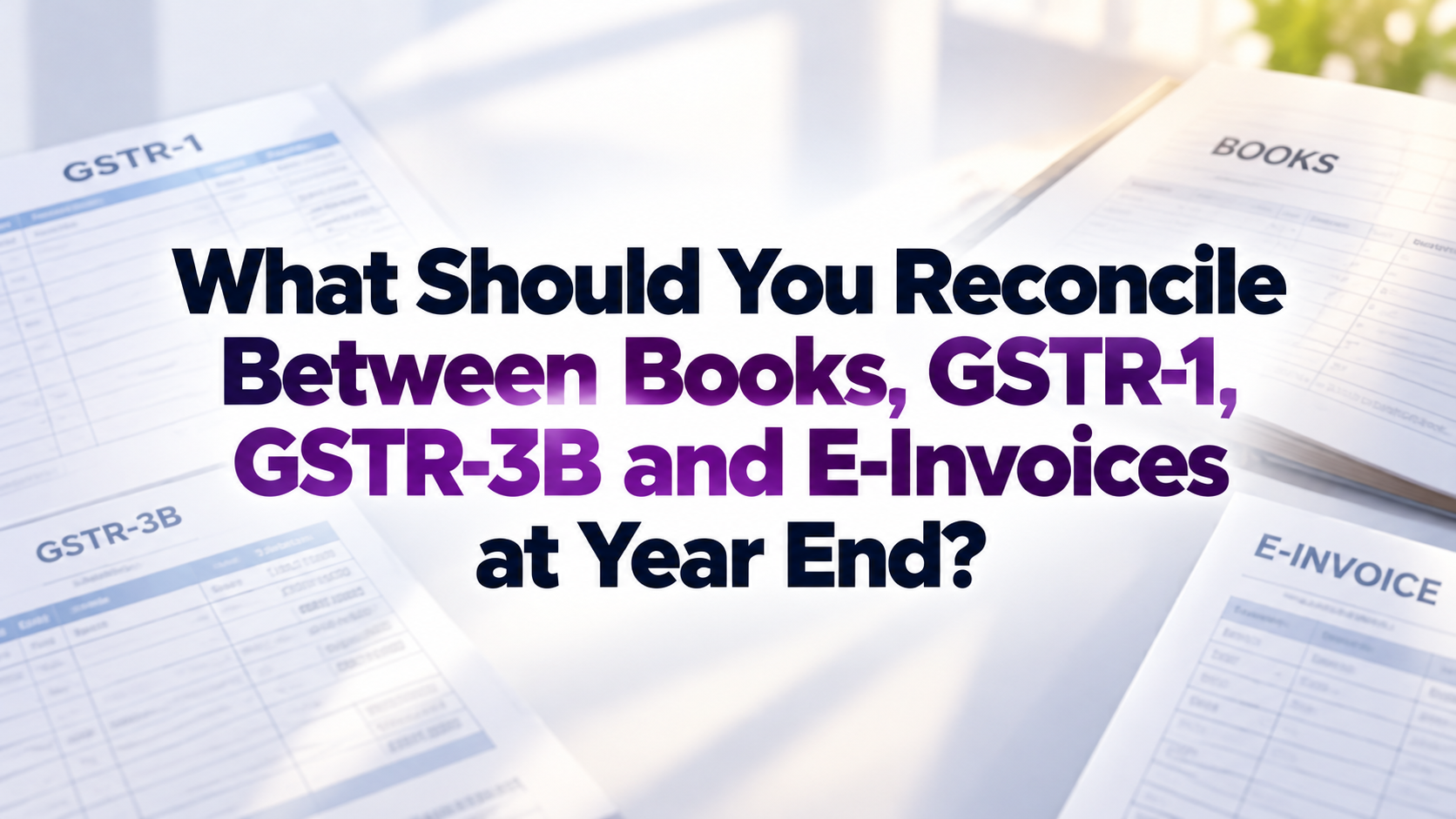 What Should You Reconcile Between Books, GSTR-1, GSTR-3B and E-Invoices at Year End?
