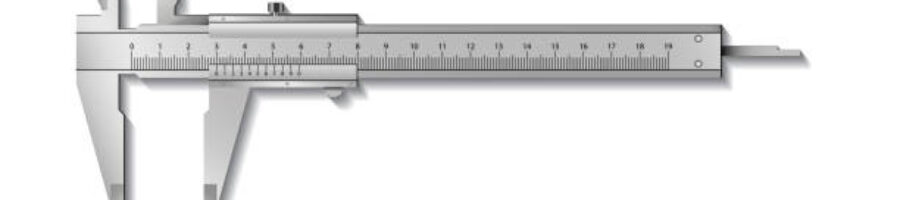 Calliper or caliper. Precision measuring tools from silver steel. Isolated on a white background. Realistic VECTOR